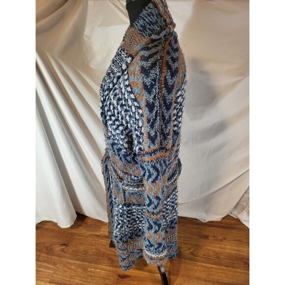 Free People Iona Cardigan Sweater Coat Belted Southwest Shaggy Small OB461293 - Picture 4 of 6